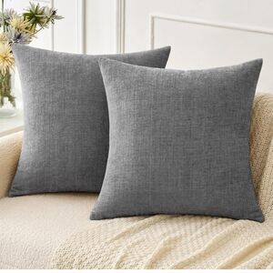 MIULEE Pillow Covers Set 2 Piece Corduroy Soft Soild‎ Decorative 18x18 Throw...
